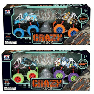 Set 2 Monstertruck Dinosauro a Frizione in Confezione Regalo - Mix