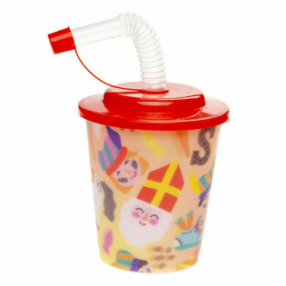 Bicchiere Sinterklaas - Bicchiere da gelato con cannuccia (12 pz.)