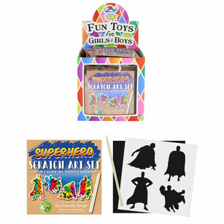 Display Carta Magica da Grattare Eco-Friendly Supereroi (108 pz.)