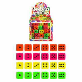 Dadi da 2,5 cm in espositore - Colori assortiti (125 pezzi)