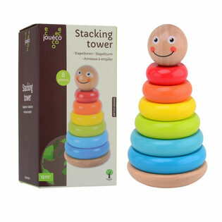 JOUECO - Torre impilabile in legno - Per bambini dai 12 mesi (1 pz.)