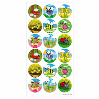 ADESIVI DIVERTENTI - INSETTI - 18 ADESIVI PER FOGLIO (10 pz)