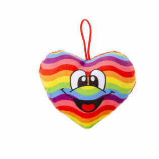 CUORE DI PELUCHE ARCOBALENO CON SMILEY (24 pz.)