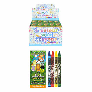 Set di 4 Pastelli a Cera 'Animali della Giungla' - Display (120 pezzi)