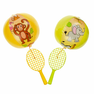 RACCHETTA PADDLE CON PALLINA - ANIMALI DELLA GIUNGLA (12 pz.)