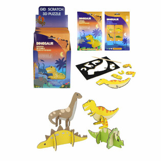 Puzzle 3D Dinosauri SCRATCH - Display (18 pezzi)