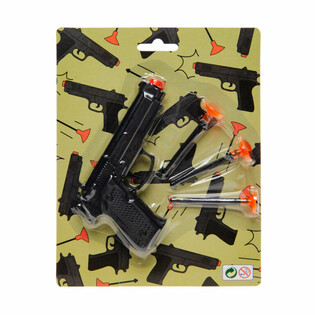 Pistola Giocattolo con 3 Ventose su Scheda (12 pz.)