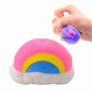 Pallina Squeeze Unicorno Arcobaleno in Display (12 pezzi)
