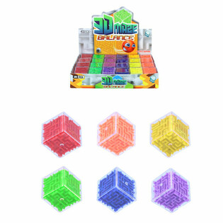 GIOCO DI PAZIENZA CUBO LABIRINTO CON BIGLIA IN DISPLAY (24 pz.)