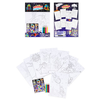 SET COLORARE GRANDE - MODELLO: SUPEREROI - Dim. 22x30x1 CM (12 pz.)