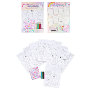 SET DA COLORARE GRANDE UNICORNO - 22x30x1 CM (12 pz.)