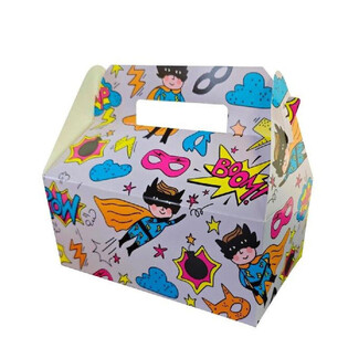 Scatola Menu per Bambini Superhero - 22,5 x 12 x 9,5 cm (24 pz.)