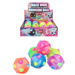 Pallina Rimbalzante Luminosa Disco - 6cm - Display 12 pz.