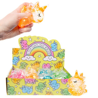 UNICORNO SQUEEZE / ANTISTRESS - COLORI MISTI - IN DISPLAY (12 pz.)