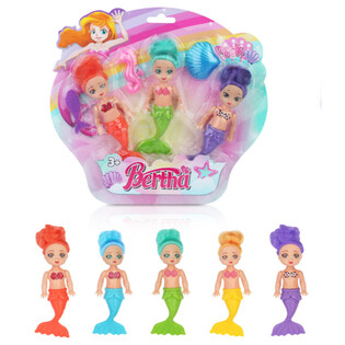 Set di 3 Bambole Sirena su Card (6 set)