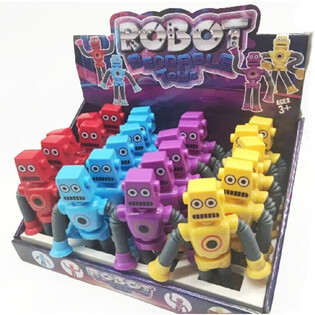 ROBOT GIOCATTOLO FLESSIBILI E PIEGHEVOLI - COLORI MISTI - IN DISPLAY (24 pz.)