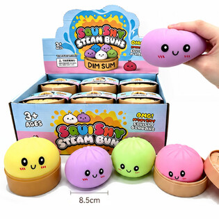 RAGE - Squishy Bun Dumplings GRANDE (Dim. 8.5x8.5x4.8 cm) - Viral 2026 Fidget Toy (12 pz.)