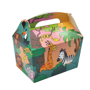 SCATOLA MENU MODELLO: ANIMALI DELLA GIUNGLA - Dim 18.5x12x19 CM - FOODBOX - KIDSBOX (24 pz.)