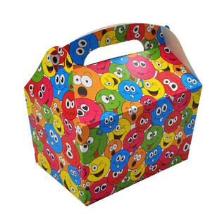 SCATOLA PORTA MENU MODELLO: SMILEY - Dim. 18.5x12x19 CM - CONTENITORE CIBO - KIDSBOX (24 pz.)