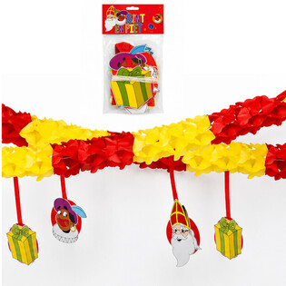 Ghirlanda Sinterklaas e Piet con Pendenti - 4 m (6 pz.)