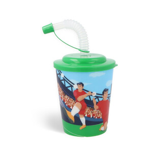 Bicchiere / Bicchiere da granita con cannuccia &ndash; Calciatori (12 pz)