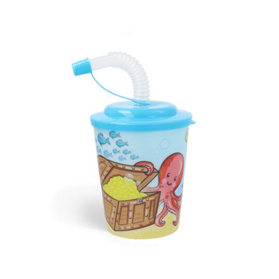 BICCHIERE CON CANNUCCIA / COPPETTA GELATO – ANIMALI MARINI (12 pz.)