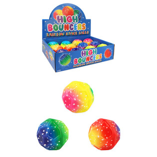 PALLINA RIMBALZANTE HIGH BOUNCE RAINBOW SPACE - IN DISPLAY (12 pz.)