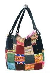 Borsa Patchwork Grande B-Fair Nera - Fatta a Mano (1 pz)