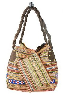 Borsa in Broccato B-FAIR Piccola Marrone e Blu (1 pz.)