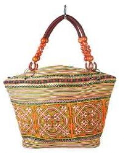 Art. nr: 97738 - B-FAIR Borsa con perline Marrone/Arcobaleno (1 pz)
