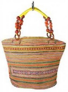Borsa B-Fair Beads Giallo/Marrone - Fatta a Mano